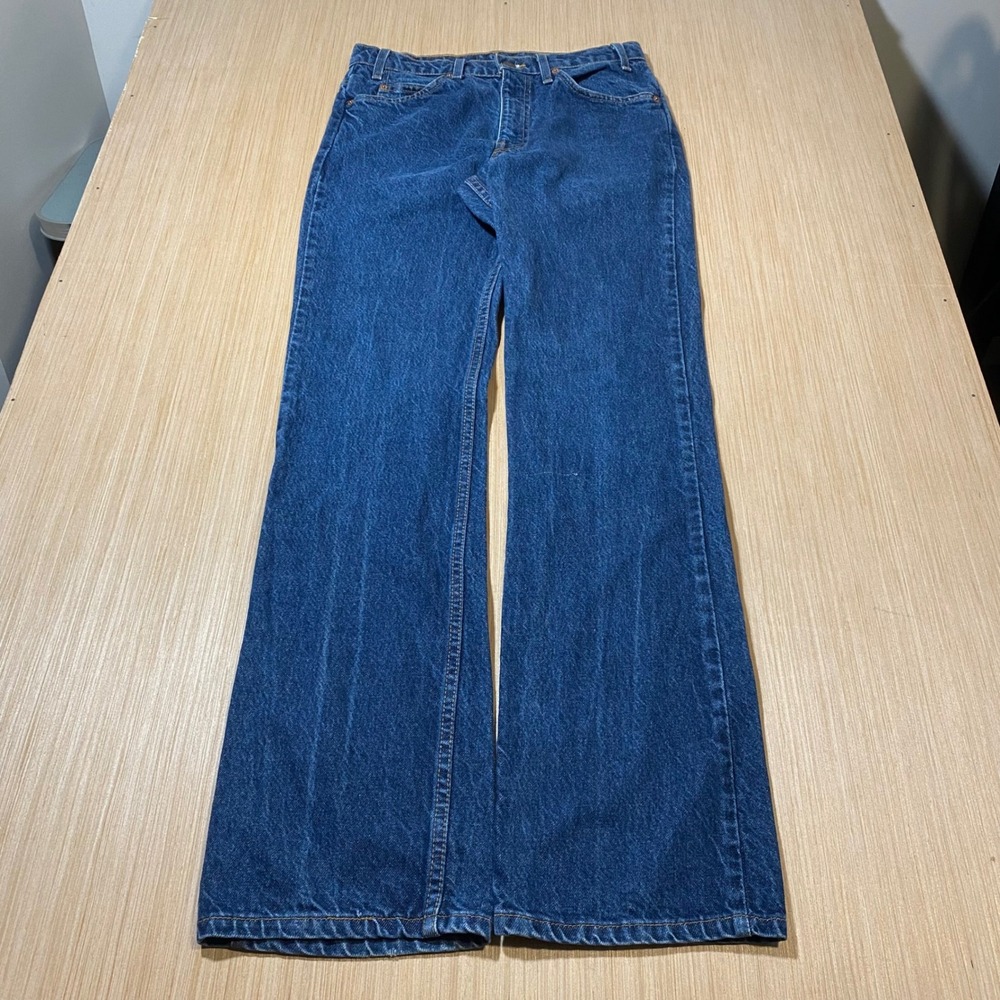 Vintage Levis 517 Orange Tab Mens 32x34 Blue Denim Bootcut Jeans Made in USA